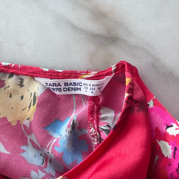 ZARA Floral Frill Romper Ruffle Romper Sz Medium Multicolor - Picture 7 of 12